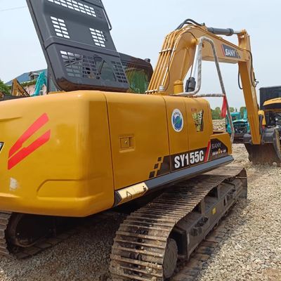 0.55M³ Bucket Capacity Used Sany SY155C Excavator for Mining Work in Great Condition